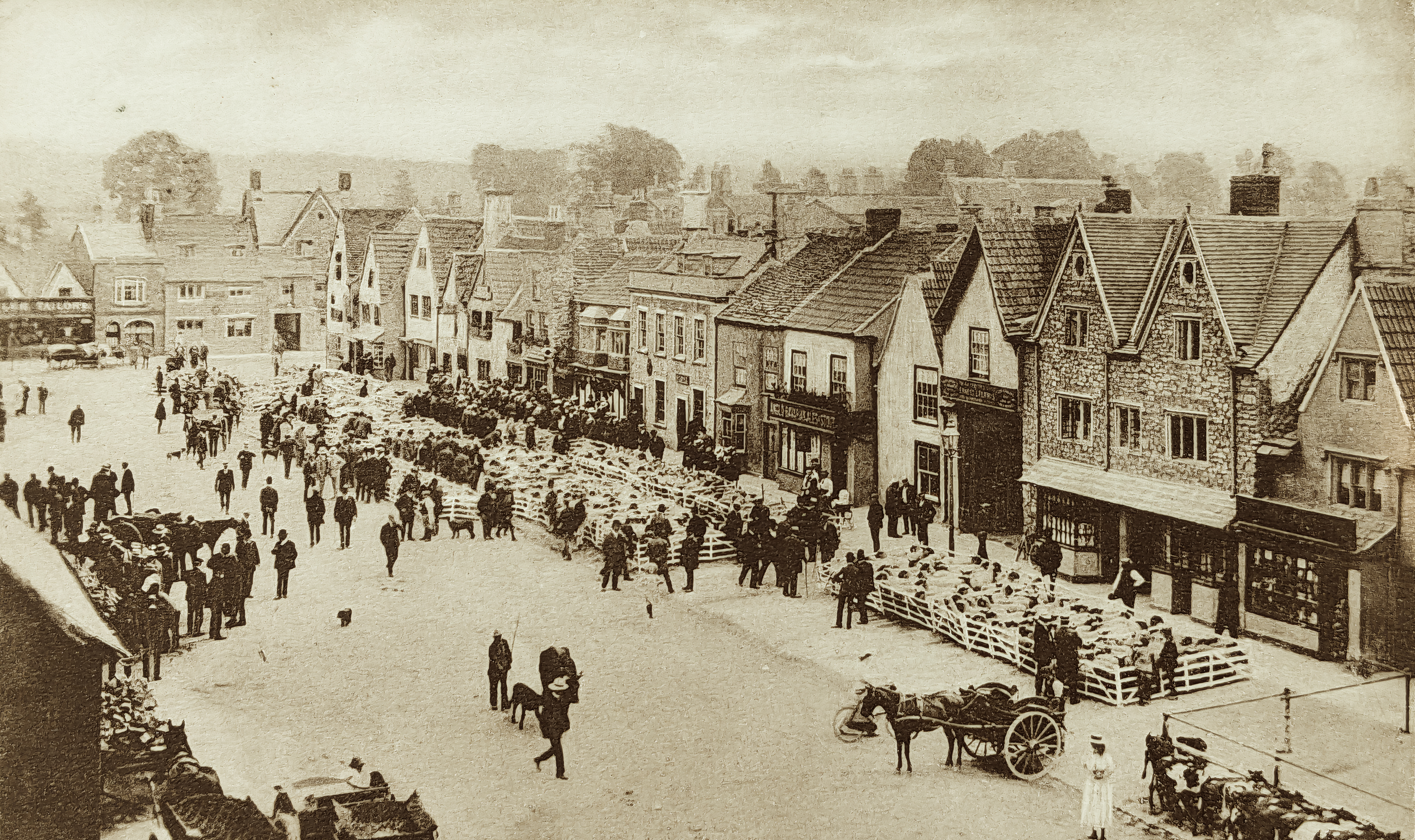 Chipping Sodbury - sheep and cattle market on the Chippings